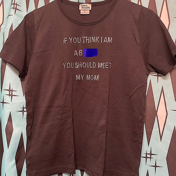 Rhinestone Lettered Mother Daughter Humor Tee-sz Med - Picture 2 of 6